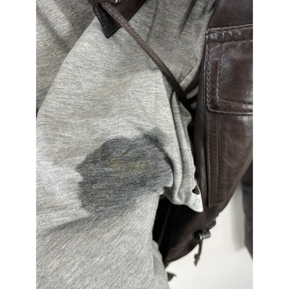 Theory Women's Brown Leather Drawstring Jacket Coat Size Small Full Zip - Picture 12 of 13